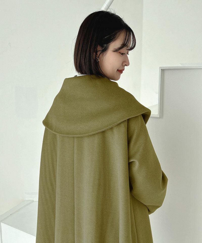 P10倍】 an another angelus ローズ 刺繍 ビッグ カラーオーバーコート