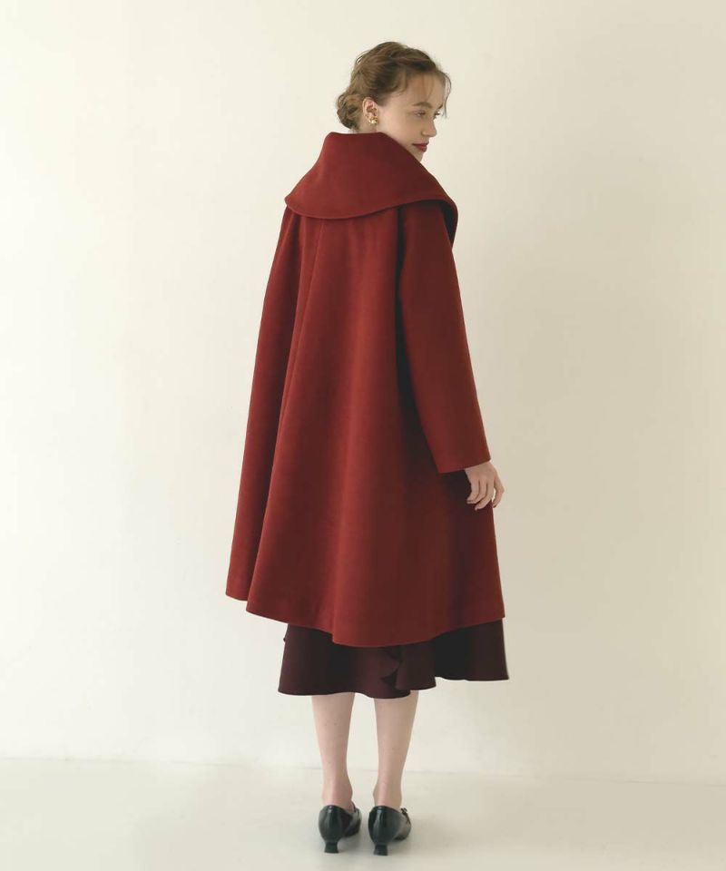 P10倍】 an another angelus ローズ 刺繍 ビッグ カラーオーバーコート