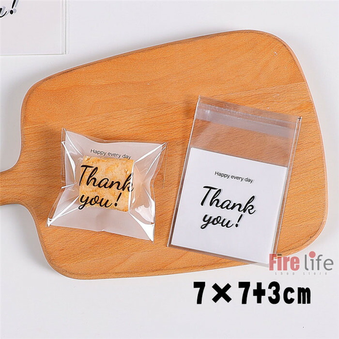 No.47 OPP袋テープ付 透明×thank you!柄 100枚 No.47 OPP袋テープ付