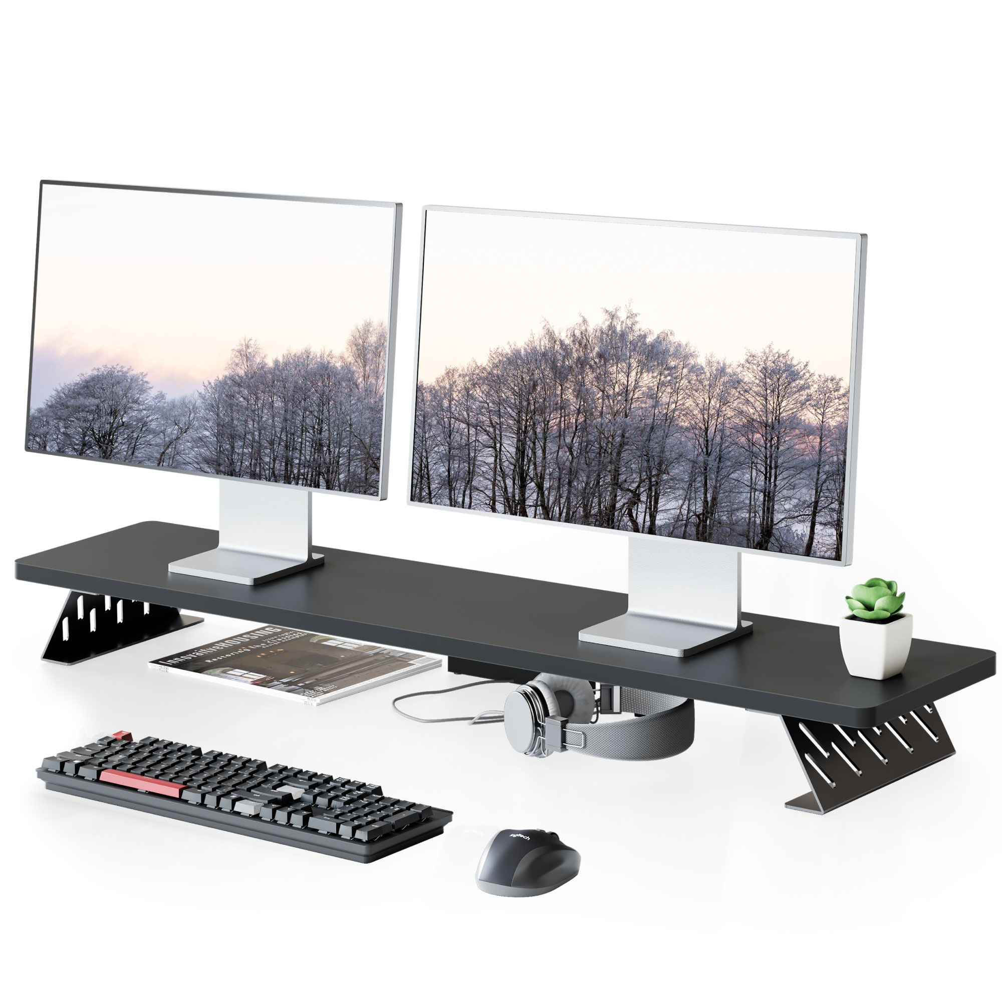 楽天市場】Fenge モニター台 卓上 モニタースタンド デスクシェルフ