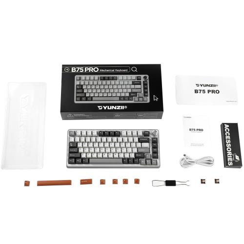 楽天市場】YUNZII B75 PRO 75% ガスケットゲーミングキーボード 無線