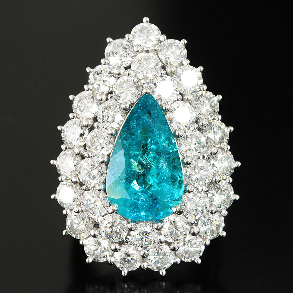 楽天市場】パライバトルマリン リング ブラジル産 ネオンブルー 7.36ct