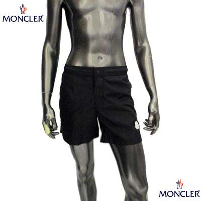 Moncler ブラック水着 ジッパーポケット付き Moncler ブラック水着