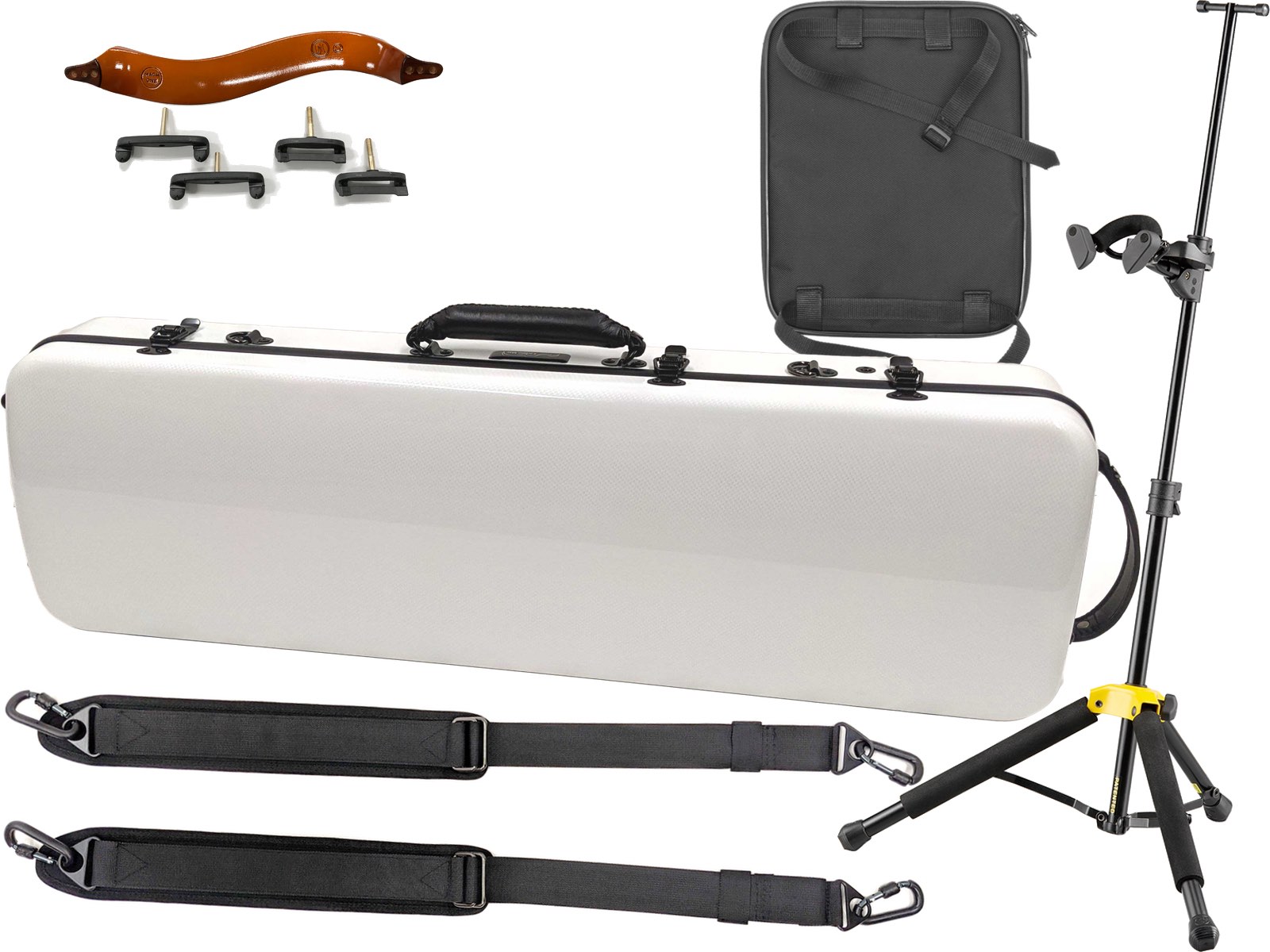 バイオリン ケースホワイト系カーボンマック白