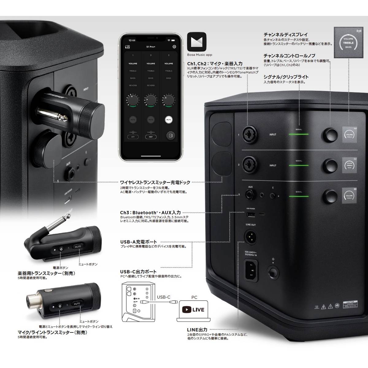 楽天市場】BOSE ボーズ S1 Pro+ ( プラス plus ) 専用充電式バッテリー