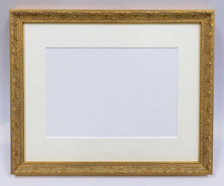 楽天市場】SM水彩額縁 8232 ゴールド 八つ切額縁 マット付き 額縁