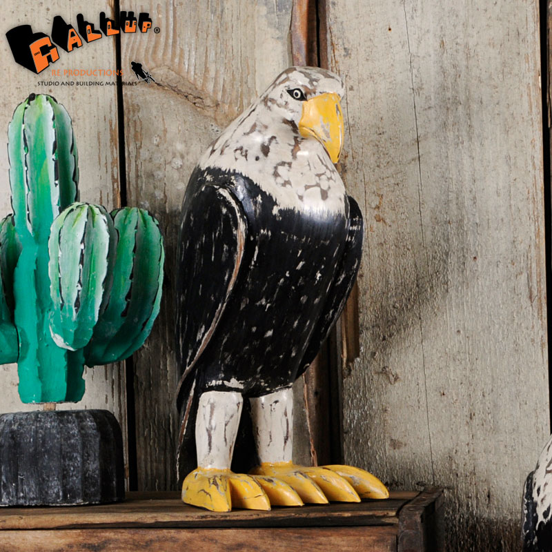 楽天市場】ウッドカービング イーグル【木彫り 手作り 動物 アニマル