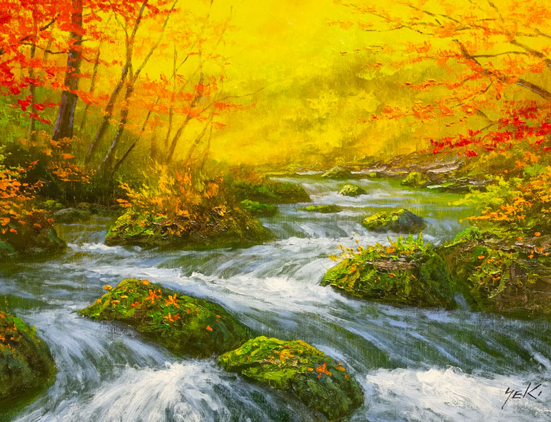 油絵・「秋の奥入瀬」 秋の奥入瀬 | ｜正光画廊