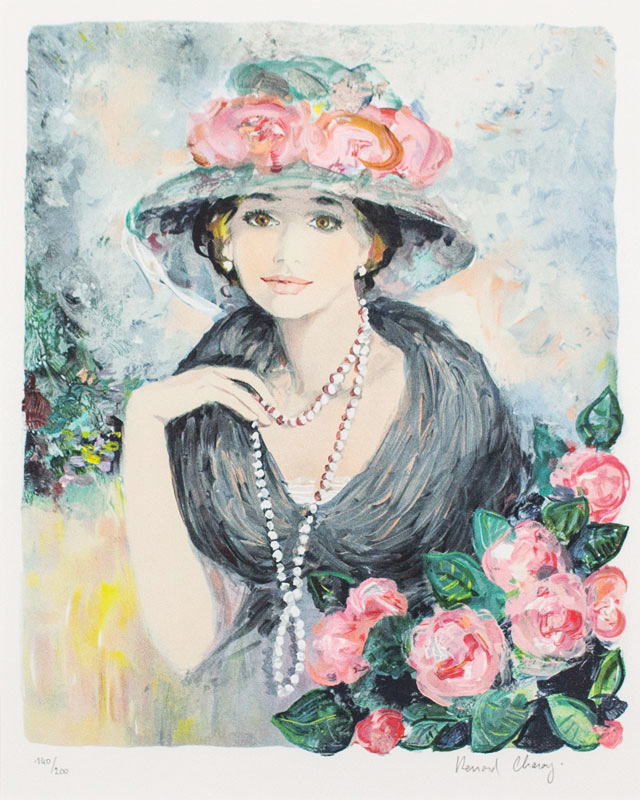 楽天市場】ベルナール ・ シャロワ 「 黒い襟の若い娘 」 リトグラフ