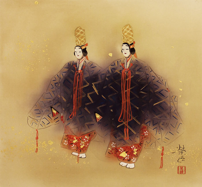 楽天市場】二井榮逸 「 二人静 」 掛軸 尺八横【中古】 : 内田画廊