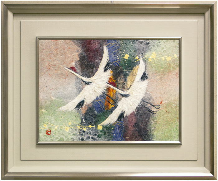 山内一生 小原和紙工芸作家 【白梅】 山内一生 小原和紙工芸作家