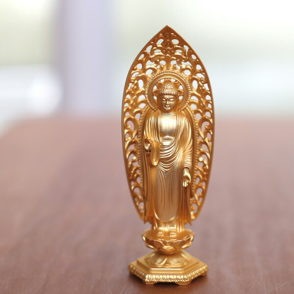 楽天市場】仏像 阿弥陀如来立像 15cm : がらんどう