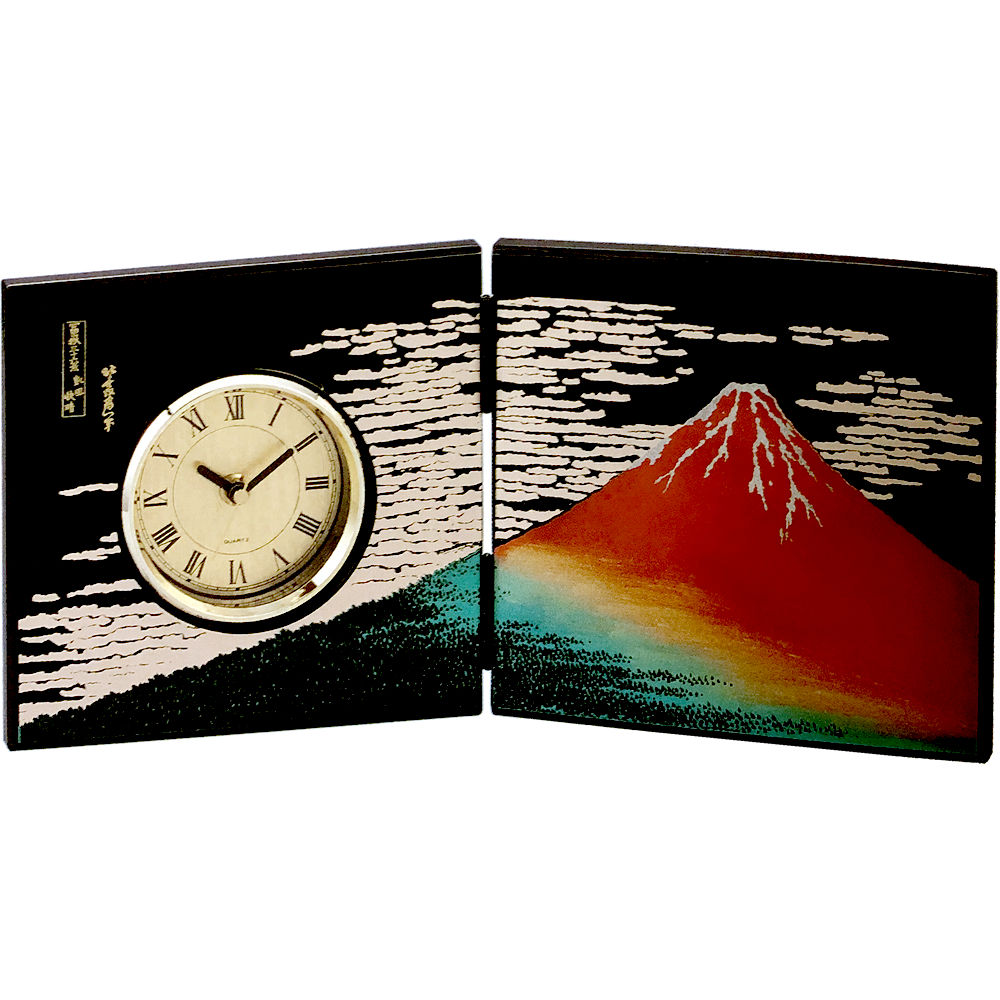 楽天市場】屏風時計 葛飾北斎 赤富士 招福開運 和風 インテリア 屏風