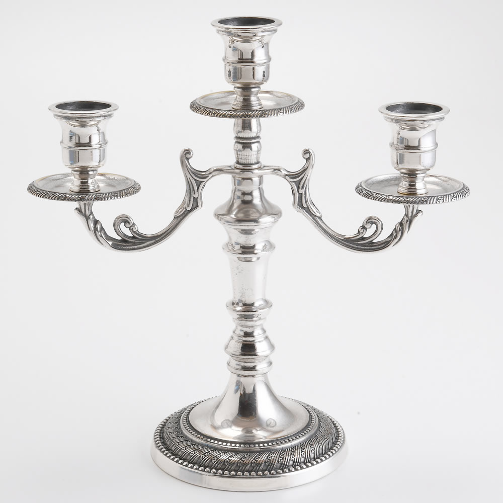 楽天市場】燭台 イタリア製 シルバー 銀メッキ 真鍮製品 ローソク立て