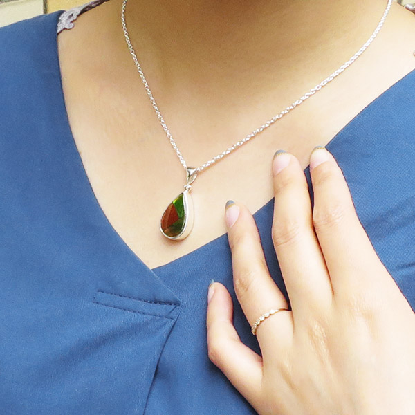 楽天市場】アンモライト シルバーペンダントトップ 天然石