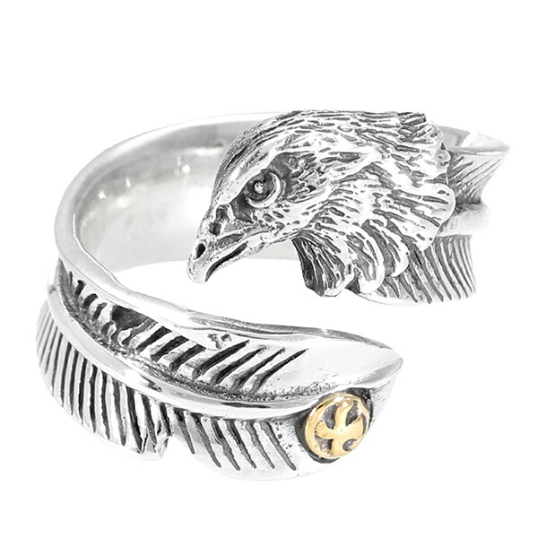 あるじゃん イーグルリング K18星形チャーム シルバーオブシディアン