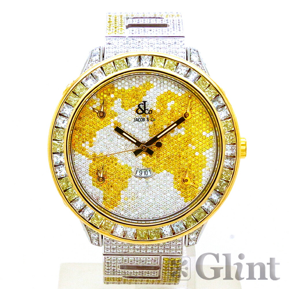 Jacob&co イエロー ベルト 20mm ファイブタイムゾーン Jacob&co