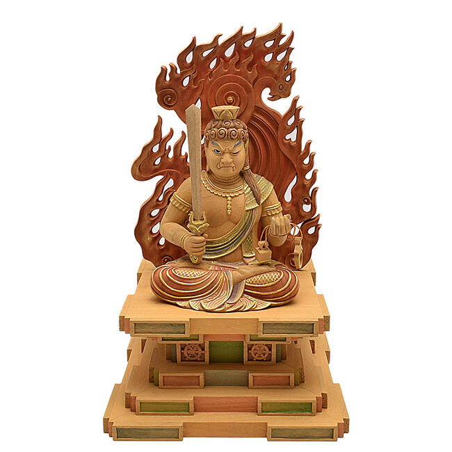 楽天市場】【仏像】不動明王像4寸 総丈約30cm座像 瑟瑟座（しつしつざ