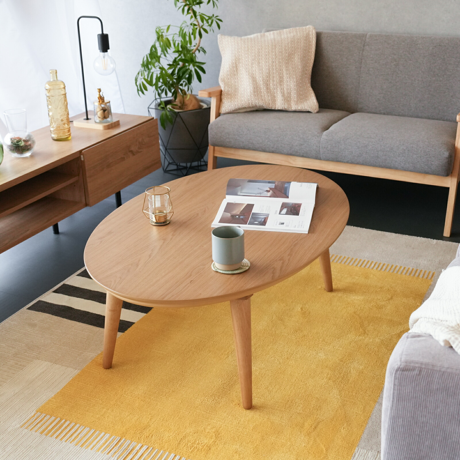 楽天市場】こたつ テーブル 楕円形 105×70cm 天然木 おしゃれ こたつ