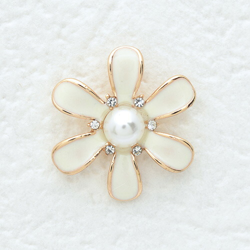 アコヤパール 花モチーフ ブローチ イタリア製 アンティーク1950年