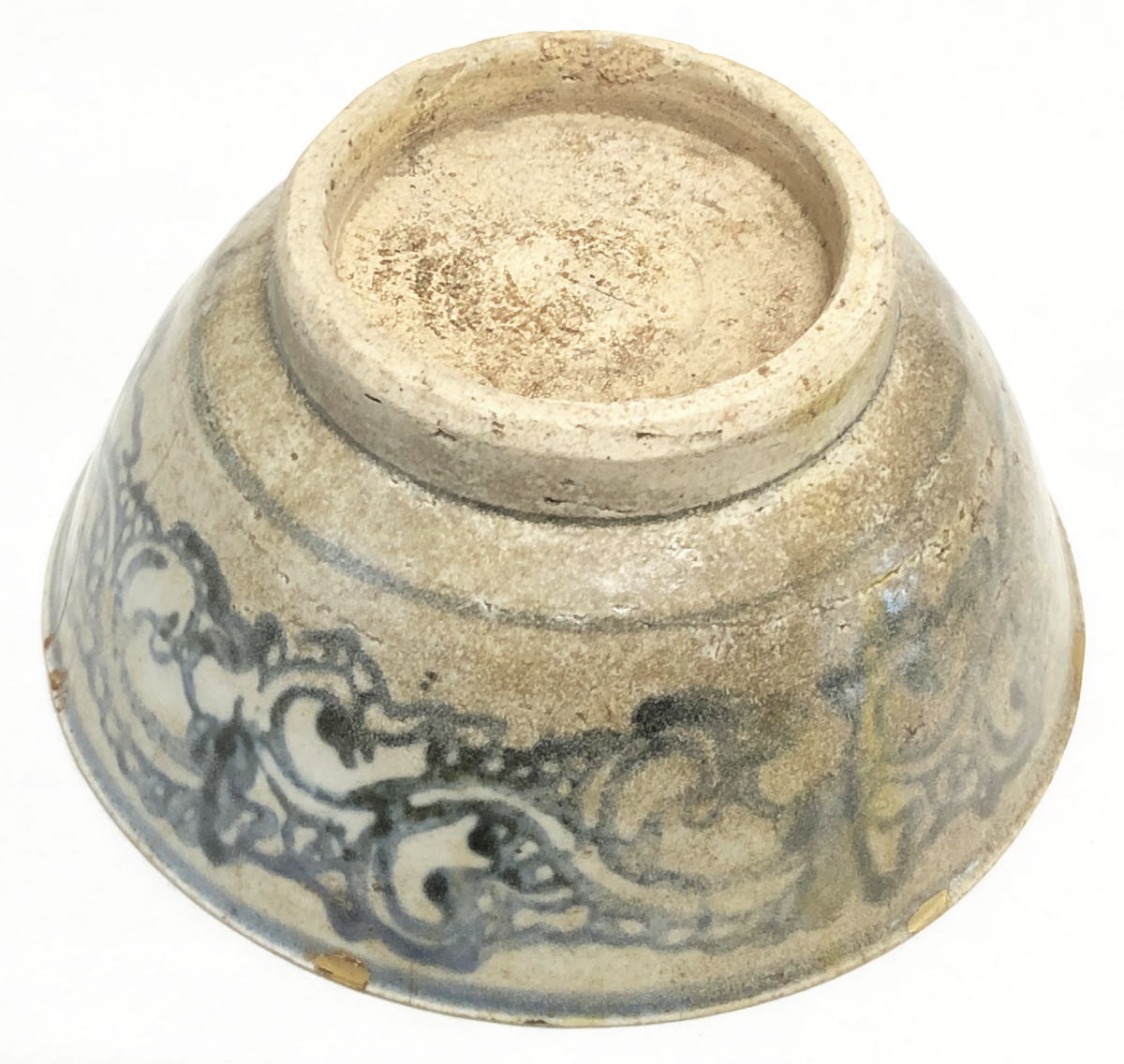 明時代 呉須染付唐草紋様小壷 青花 ウブ品 発掘品焼物 入手困難 WWTT193