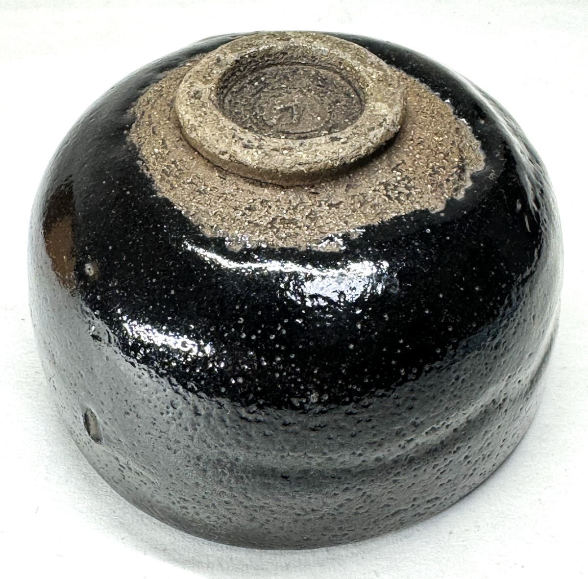 江戸時代後期 紫野焼 鶴亭 黒楽茶碗 共箱 時代物 古美術 茶碗 WWTT066