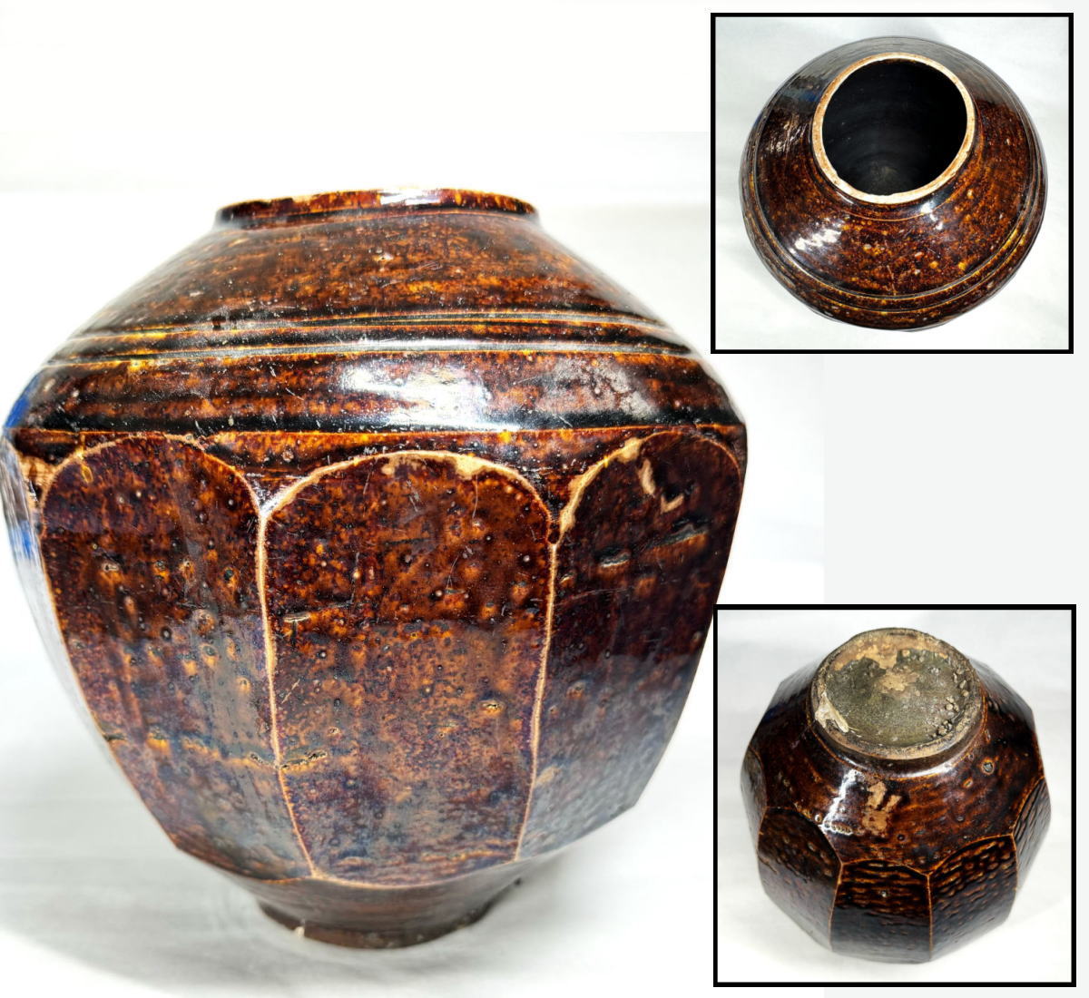 李朝 飴釉壺 古陶磁器 民芸 【公式通販】