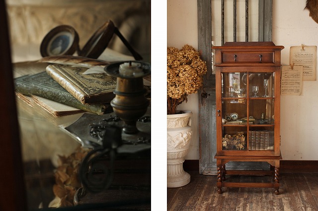 英国アンティーク 電話台 オーク無垢材 ナチュラル 収納 ディスプレイ