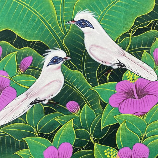 鮮やかで南国チックな飾りやすいサイズのバリ絵画！63/33cm 【公式通販】