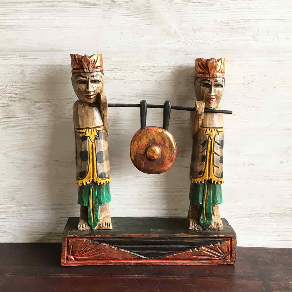 🔷🔶🔷KI16/28 木彫り 彫刻 人形 オブジェ 高さ98cm 置物 黒檀 バリ島