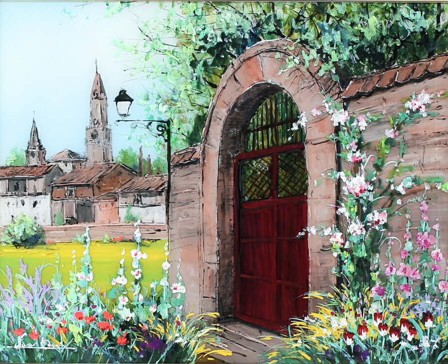 大野剛正 アクラス画 油彩画 額付 大野剛正アクラス画 油彩画額付