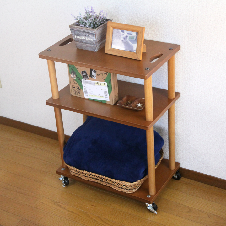 楽天市場】キャスター付き移動式木製ストックワゴン ~MUWW 3段