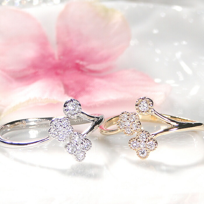 15mm大粒 真珠フラワーデザインリング ダイヤプラチナ製