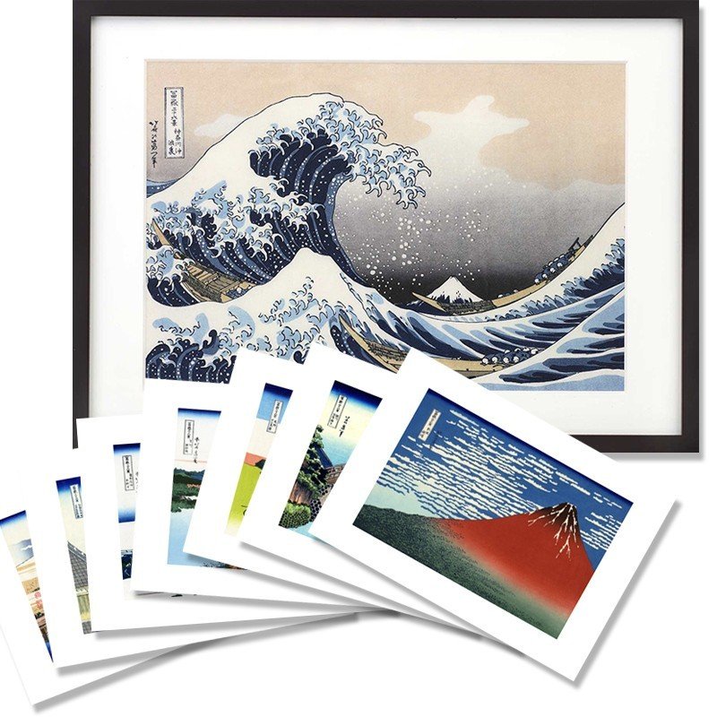 葛飾北斎「富嶽三十六景」版画複製 全46枚 東京銀座 トップアート 朱