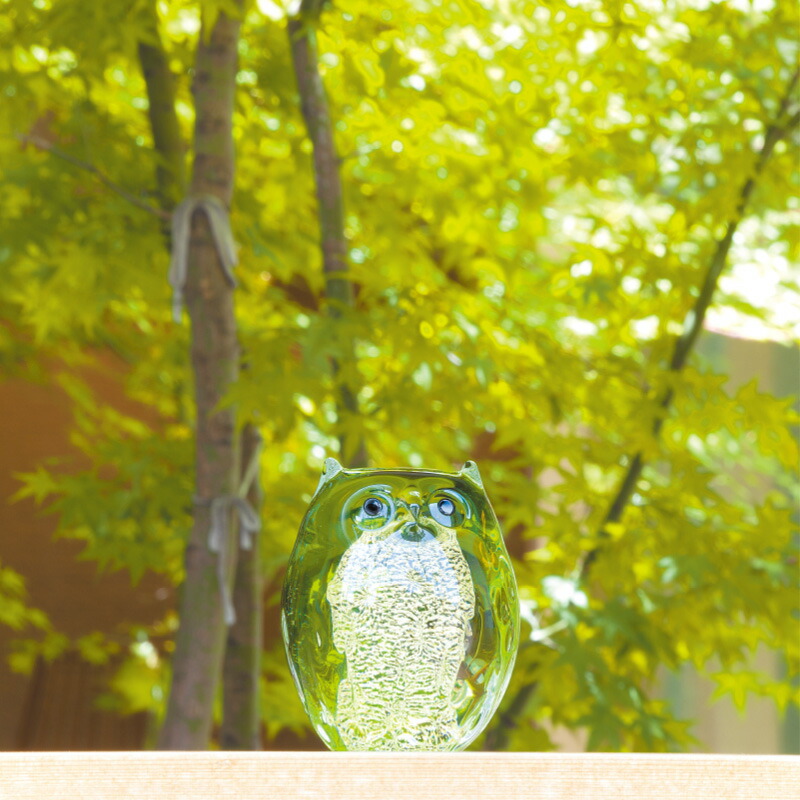 楽天市場】津軽びいどろ『ふくろう 翠』篠原義和 : 光ネット組合 楽天