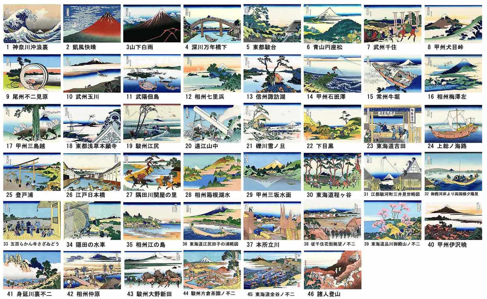 楽天市場】葛飾北斎 冨嶽三十六景 （富嶽三十六景） 四十六図 完全