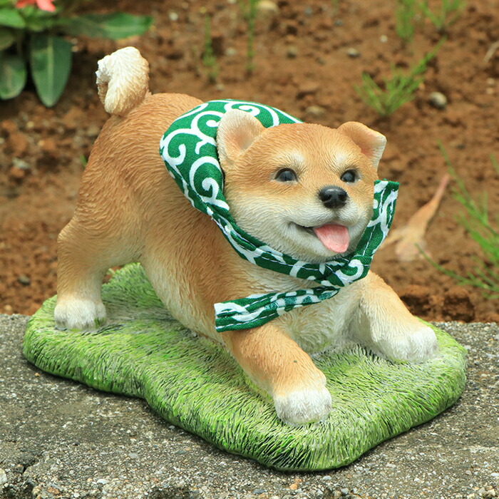 楽天市場】【買い物マラソン・送料無料】柴犬置物 かわいいオブジェ 庭