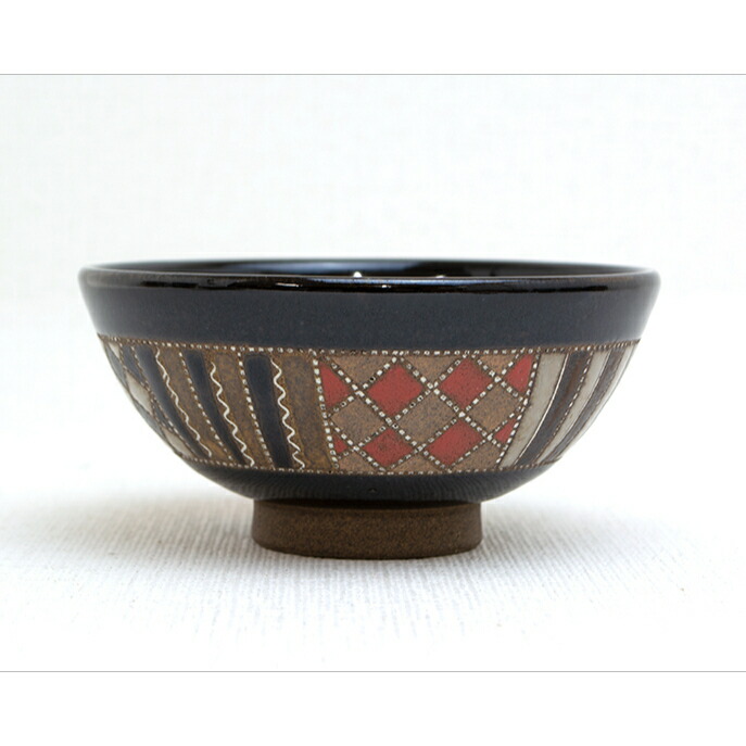 楽天市場】向山文也作 益子焼 茶碗 間道紋 幾何学文様 モダン 益子焼き