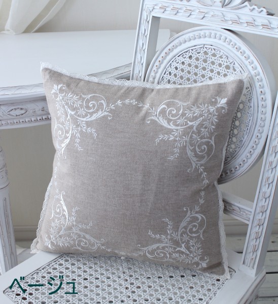 アンティークモノグラム キャンディークッション フレンチモノグラム