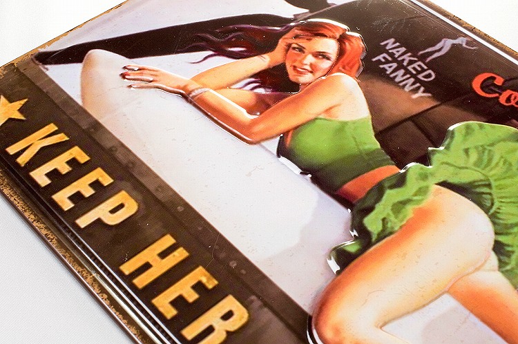 楽天市場】ブリキ看板e セクシーガール プロペラ機bn インテリア