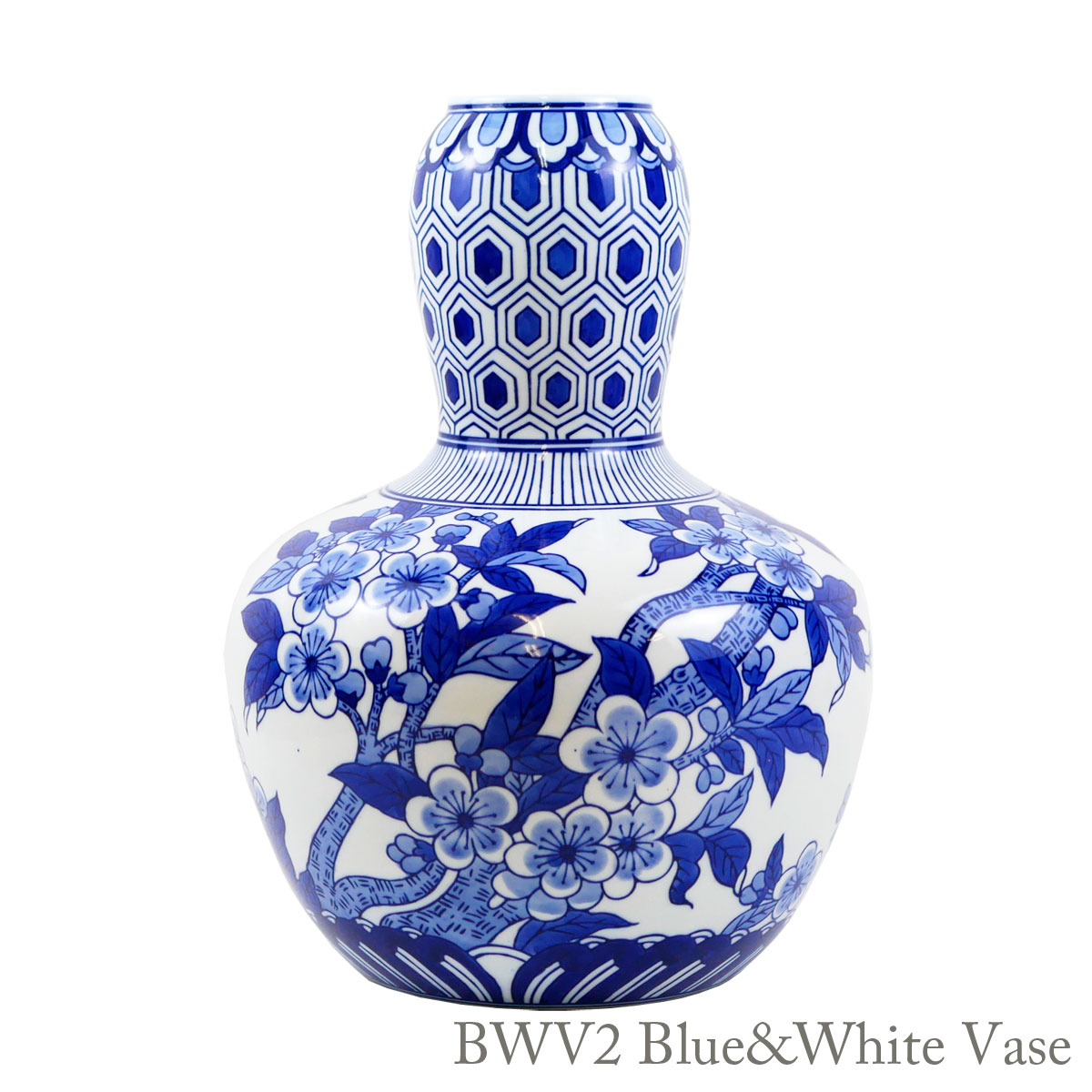 楽天市場】【送料無料】シノワズリ 飾り壺 Blue & White 幾何学模様