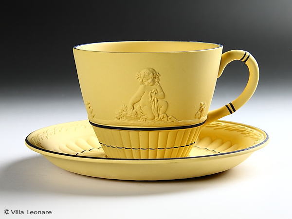 ✦ウェッジウッド✦レアブラックオンケーンジャスパーイエローカップ