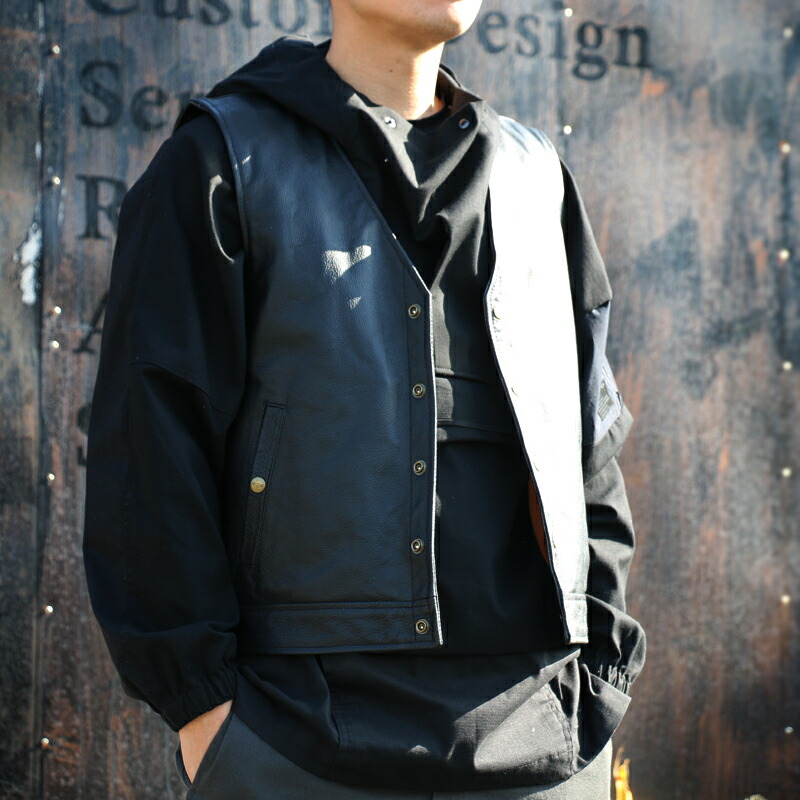 楽天市場】ZONオリジナル バッファロー レザーベスト 本革 バイカー