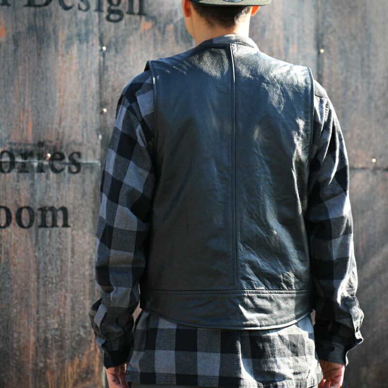 楽天市場】ZONオリジナル バッファロー レザーベスト 本革 バイカー