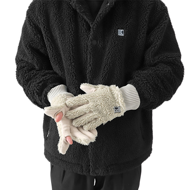 DESCENDANT × HELLY HANSEN ボア 手袋 サイズS 黒 DESCENDANT × HELLY