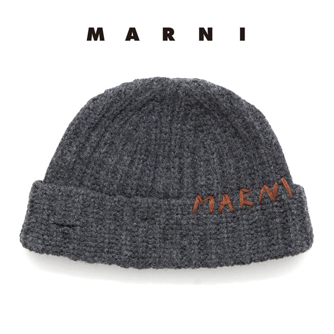 楽天市場】[SALE] MARNI マルニ ロゴ刺繍 ウール ニットキャップ
