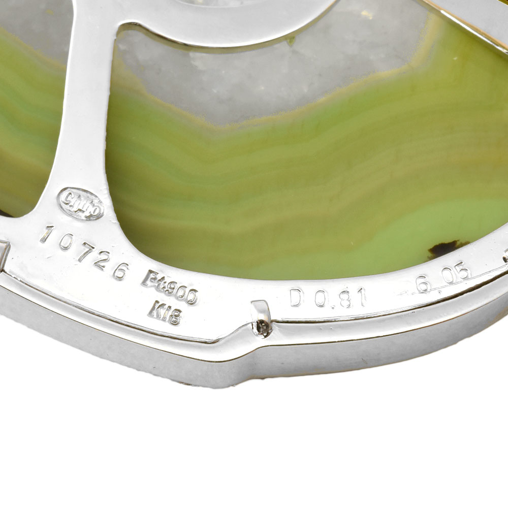 田宮千穂☆美品☆K18YG×Pt900☆ダイヤ0.16ct☆作家物ブローチ