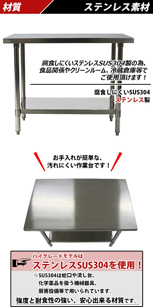 業務用ステンレス作業台 調理台 高さ790㎜×幅600㎜×
