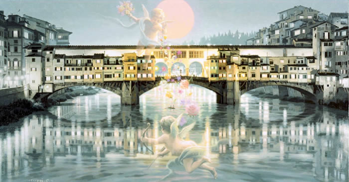 笹倉鉄平 絵画 リトグラフ ドリーミング 限定 アンティーク レア 直筆