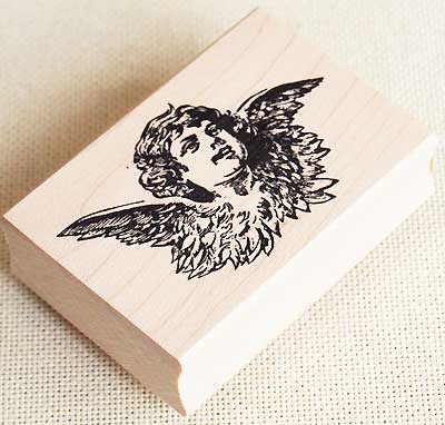 楽天市場】ラバースタンプ 天使・ケルビムの顏 木の持ち手 ウッド
